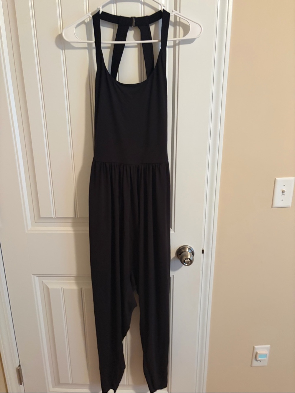 HALARA Black Racerback Jumpsuit, open back